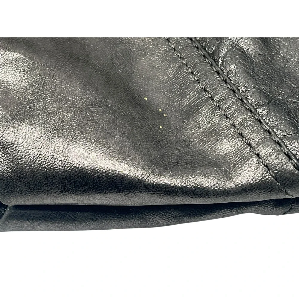 Michael Kors Metallic Pewter Leather Hobo Bag Slouchy Chain Shoulder Purse Y2K